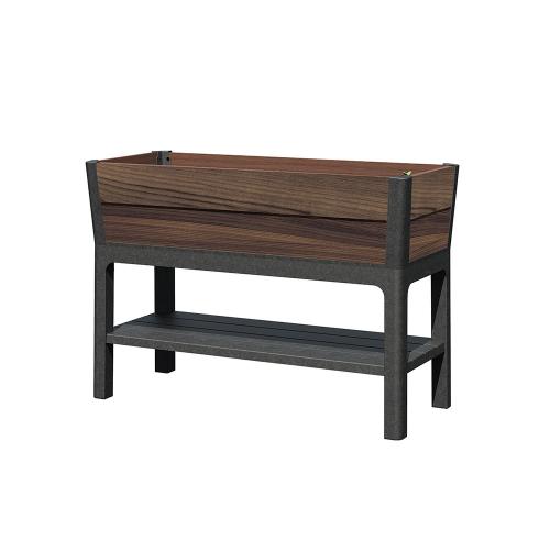 Deco elevated műanyag kerti virágláda alsó polccal 110L