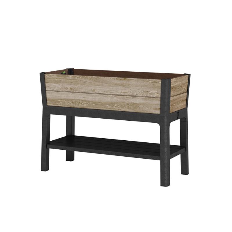 Deco elevated műanyag kerti virágláda alsó polccal 110l