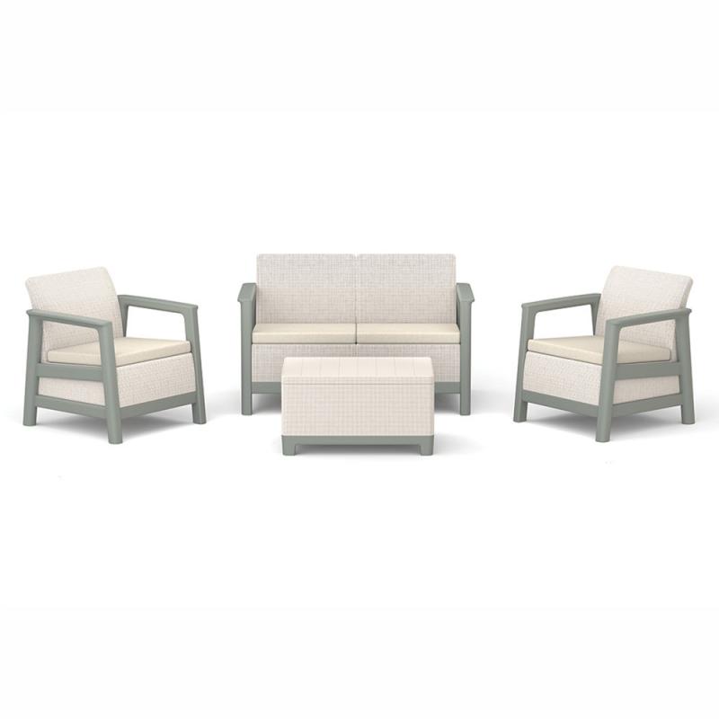 Scandi linea kerti bútor szett jute tárolós asztallal