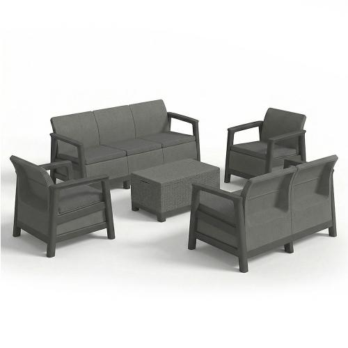 Scandi Big linea duo kerti bútor szett jute tárolós asztallal