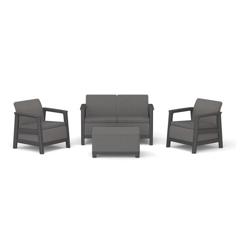 Scandi Box linea duo kerti bútor szett jute tárolós asztallal