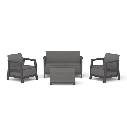 Scandi Box linea duo kerti bútor szett jute tárolós asztallal