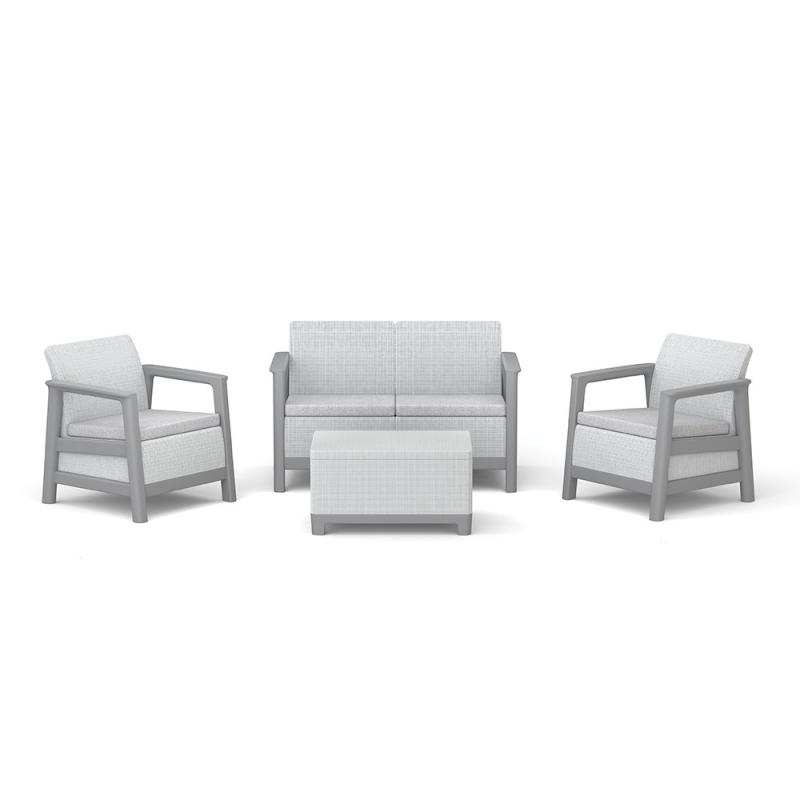 Scandi Box linea duo kerti bútor szett jute tárolós asztallal