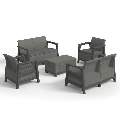 Scandi Box max linea duo kerti bútor szett jute tárolós asztallal