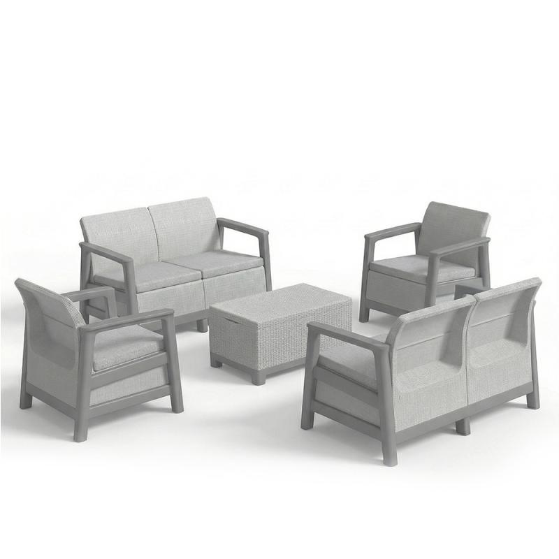 Scandi Box max linea duo kerti bútor szett jute tárolós asztallal