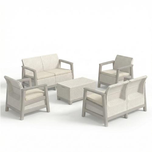 Scandi Box max linea duo kerti bútor szett jute tárolós asztallal