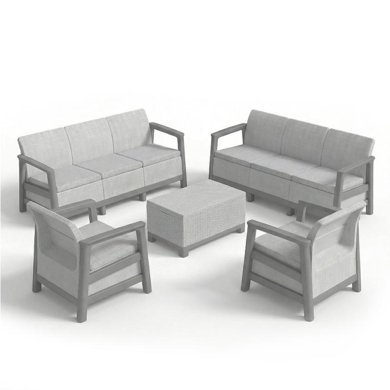 Scandi Love max linea duo kerti bútor szett jute tárolós asztallal