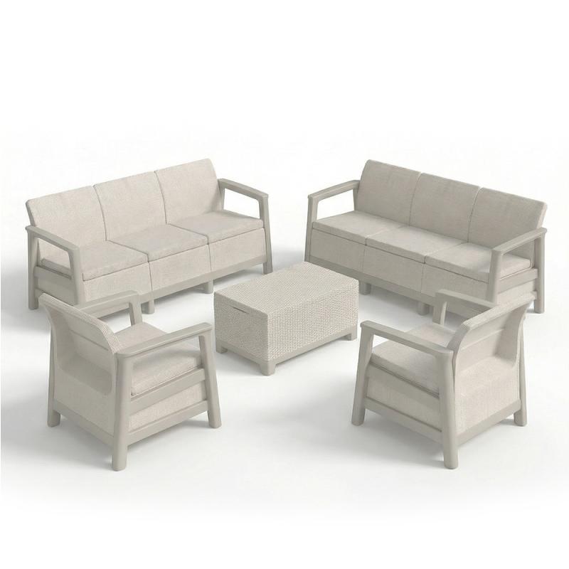 Scandi Love max linea duo kerti bútor szett jute tárolós asztallal