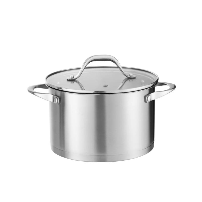 Zilan ZLN1368 rozsdamentes acél lábas fedővel, 24 cm, 5,5 literes, szegecselt fogantyúkkal