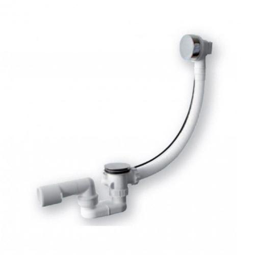Kádszifon, nagy dugóval, fém dugóval, króm