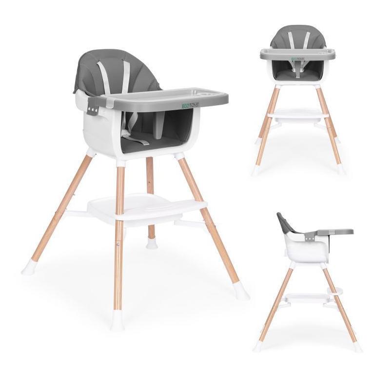 Gyerek etetőszék 2 az 1-ben szürke