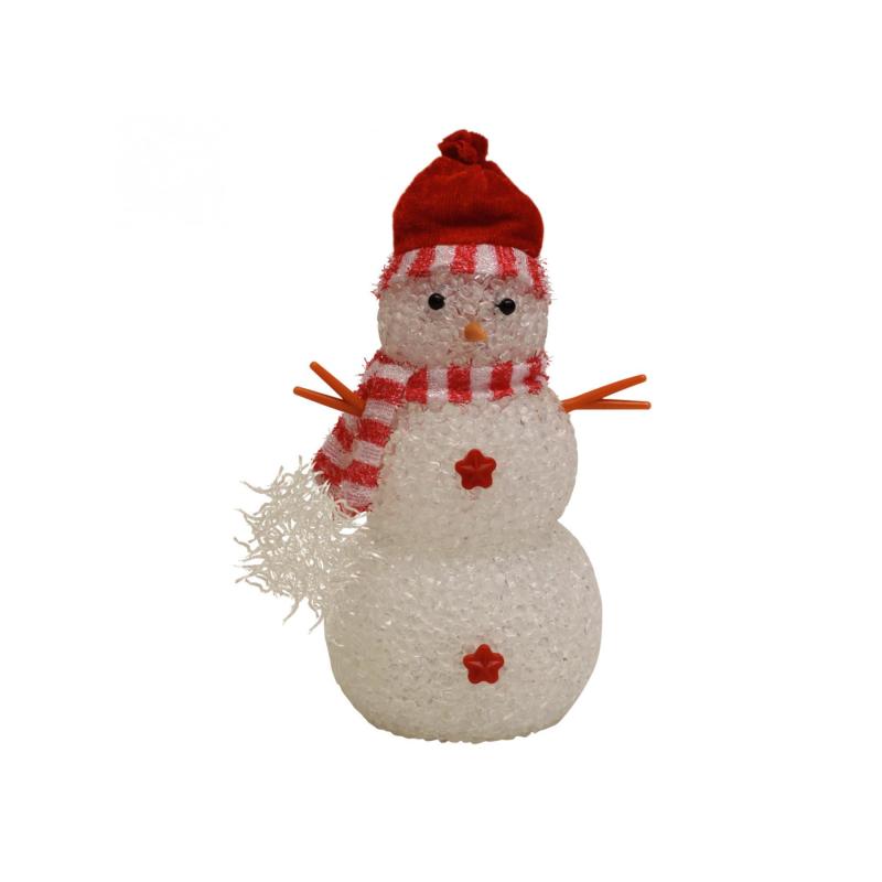 LED-es dekoráció, hóember, 17cm, 4,5V