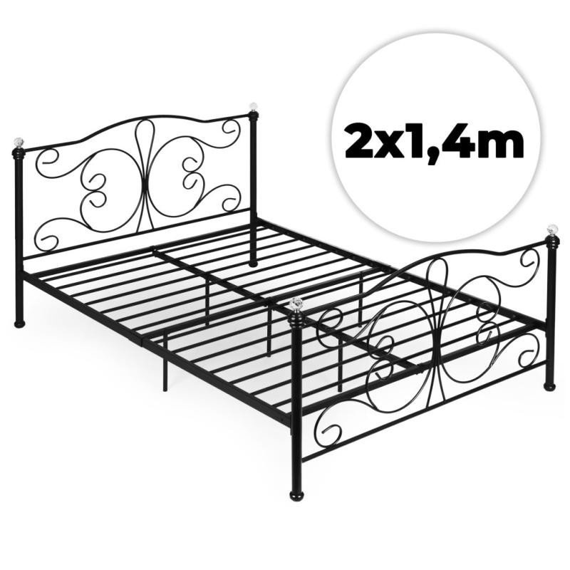 Fém franciaágy keret 140x200 cm fekete