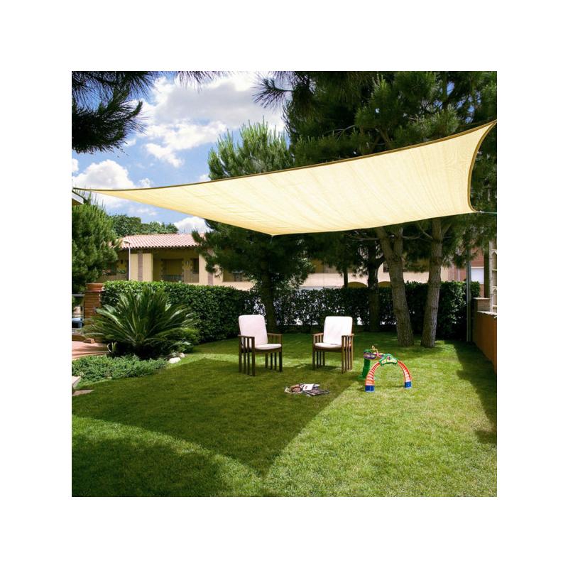 Árnyékoló poliészter bézs négyszög 3,6x3,6m 2012354