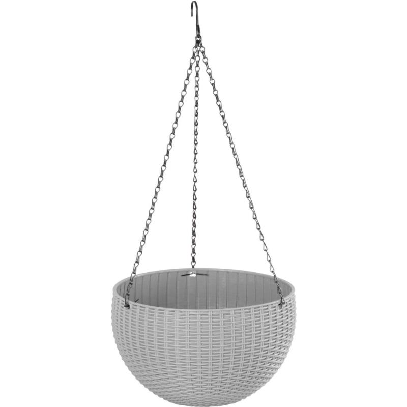 Virágcserép GDA Modern 835, függő, lánc, 26x16cm, sötétszürke
