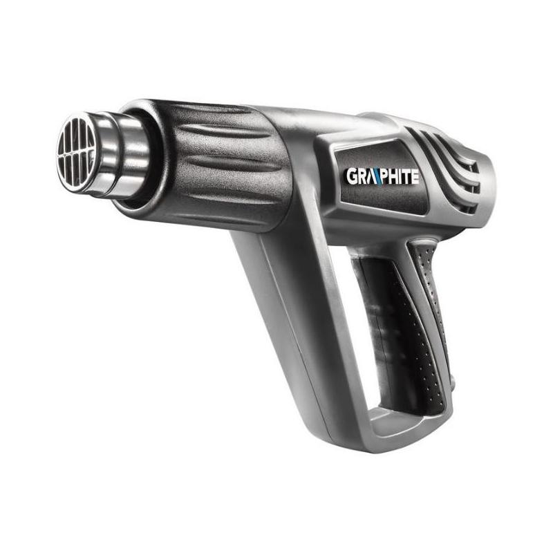 HŐLÉGFÚVÓ 2000W, HŐFOKSZABÁLYZÓS I:25C, II: 80-600C, III: 80-600C, KOFFERBEN 5DB KIEGÉSZÍTŐVEL, GRAPHITE