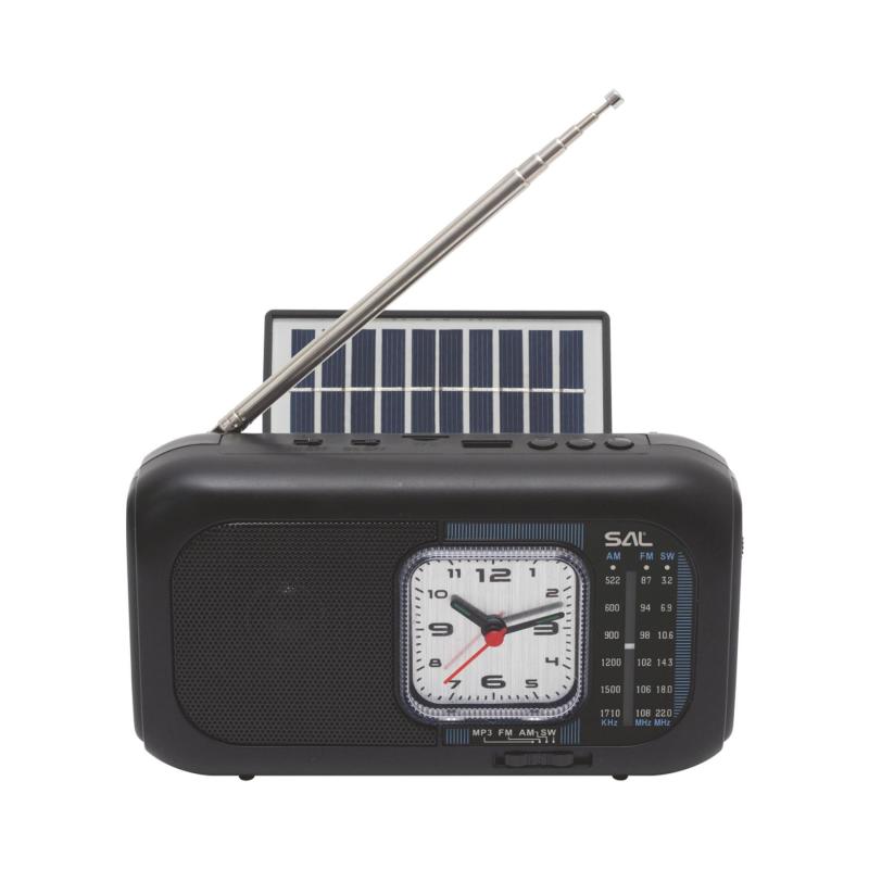 SAL RPH3 napelemes rádió és multimédia lejátszó, hibrid töltés, 3 sávos, napelemes, Bluetooth, cserélhető akkumulátor