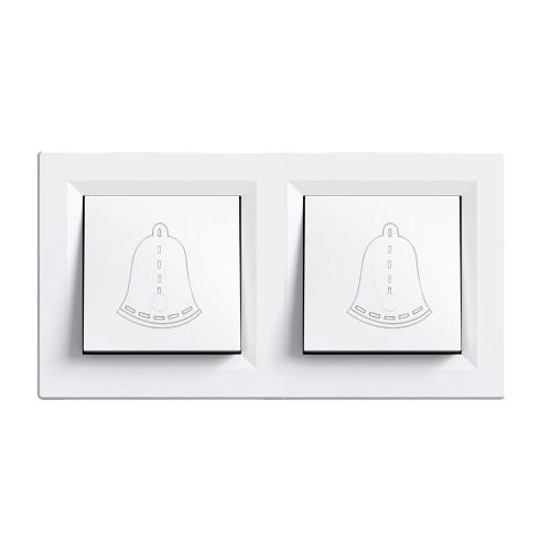 Nova kettős csengő kapcsoló 101N fehér kerettel