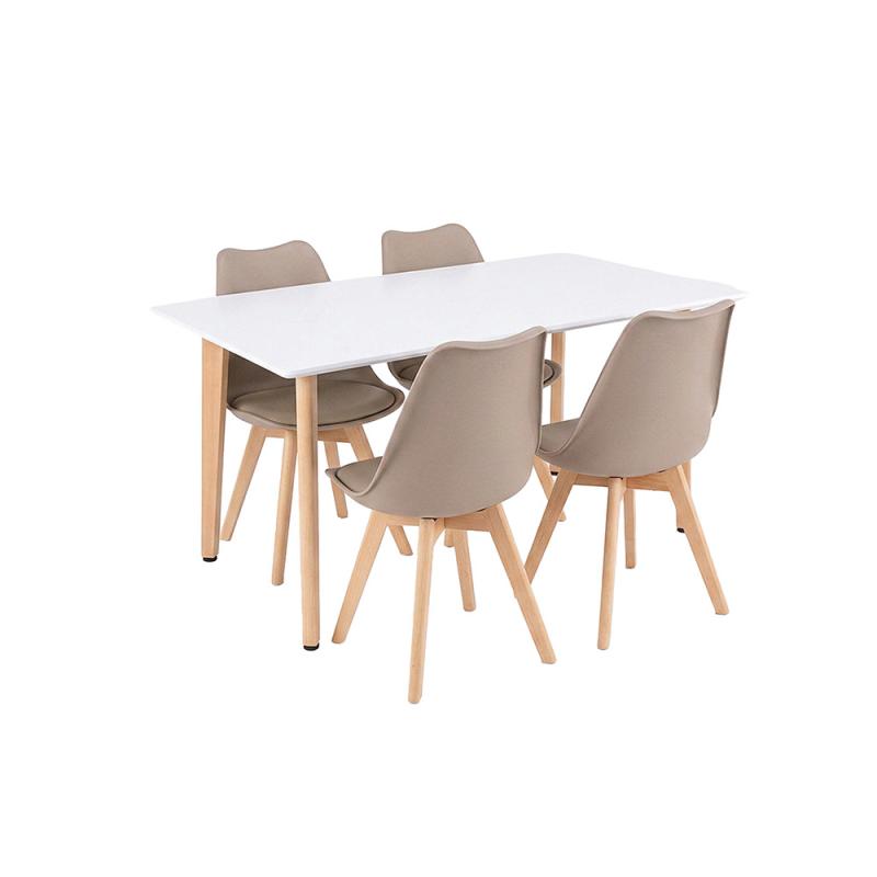 Silla 120 4+1 étkező garnitúra fehér-bézs