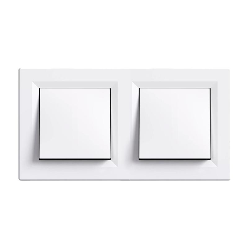 Nova kettős egy áramkörös egypólusú kapcsoló 101 fehér kerettel