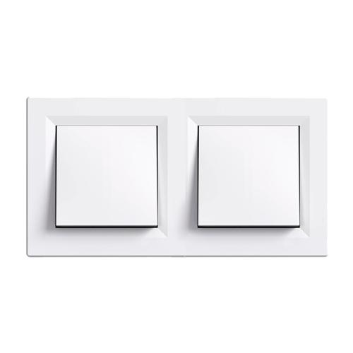 Nova kettős egy áramkörös egypólusú kapcsoló 101 fehér kerettel