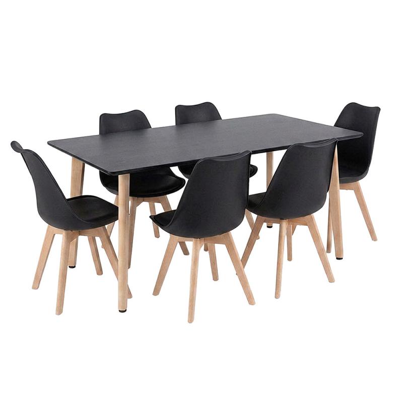 Silla 150 6+1 étkező garnitúra fekete