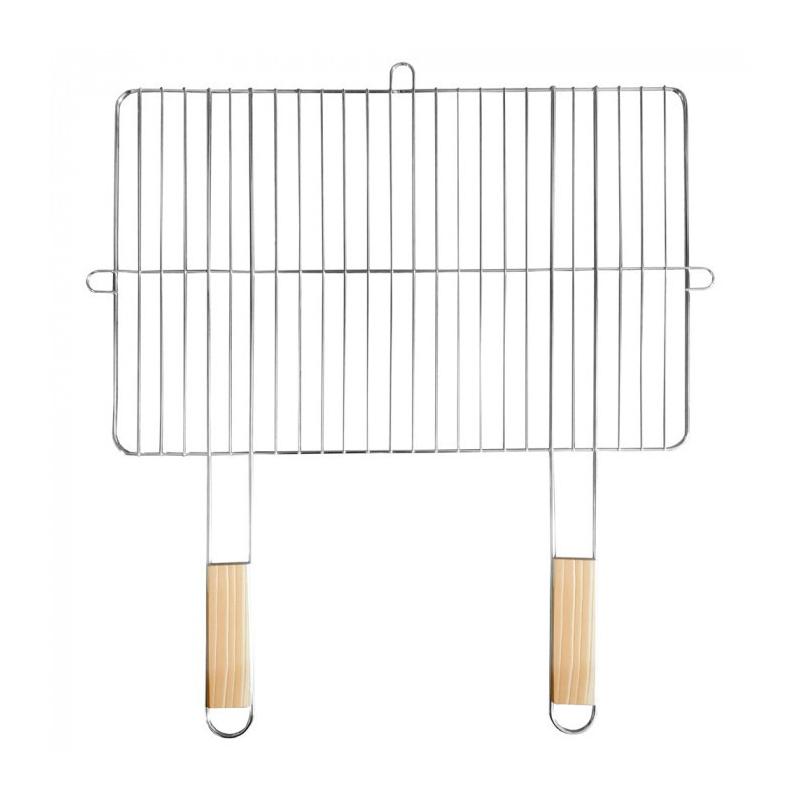 Szögletes grillrács fa fogantyúval 57x51 cm