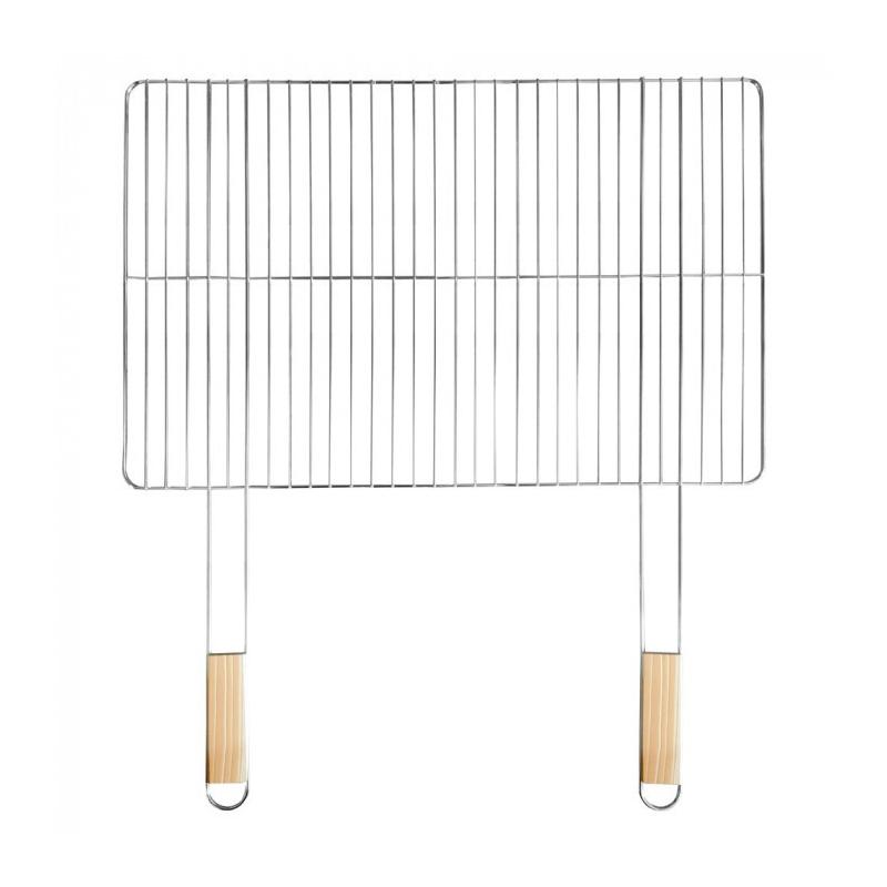 Szögletes grillrács fa fogantyúval 69x60 cm