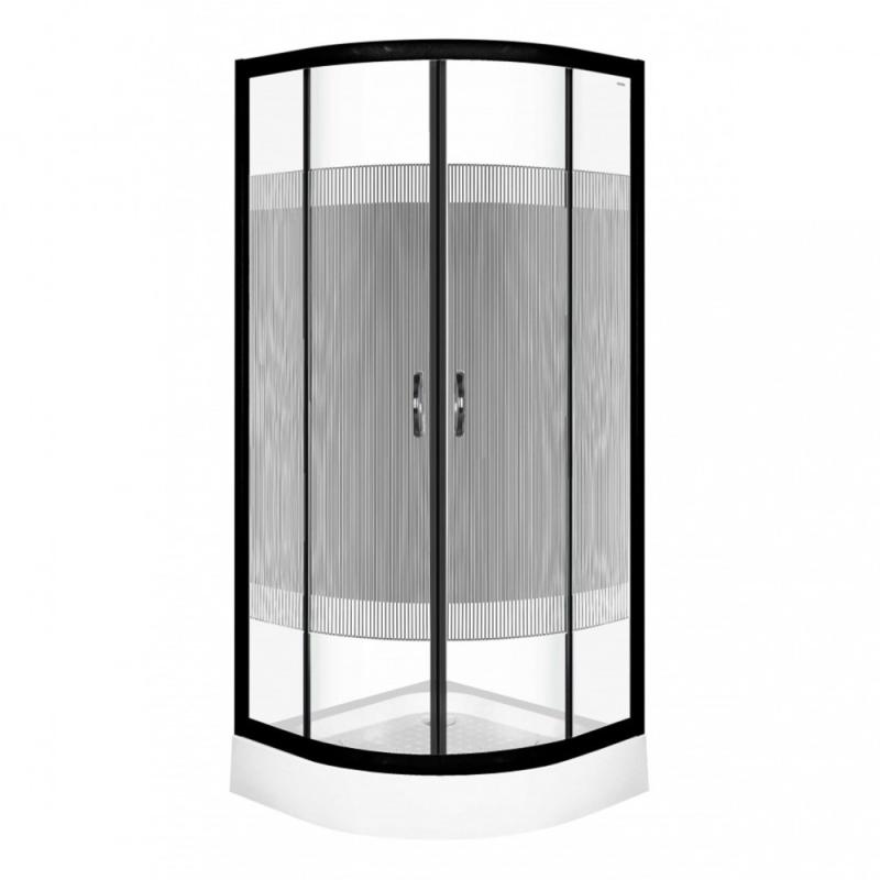 Xenia Duo Black Íves zuhanykabin zuhanytálcával