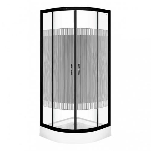 Xenia Duo Black Íves zuhanykabin zuhanytálcával