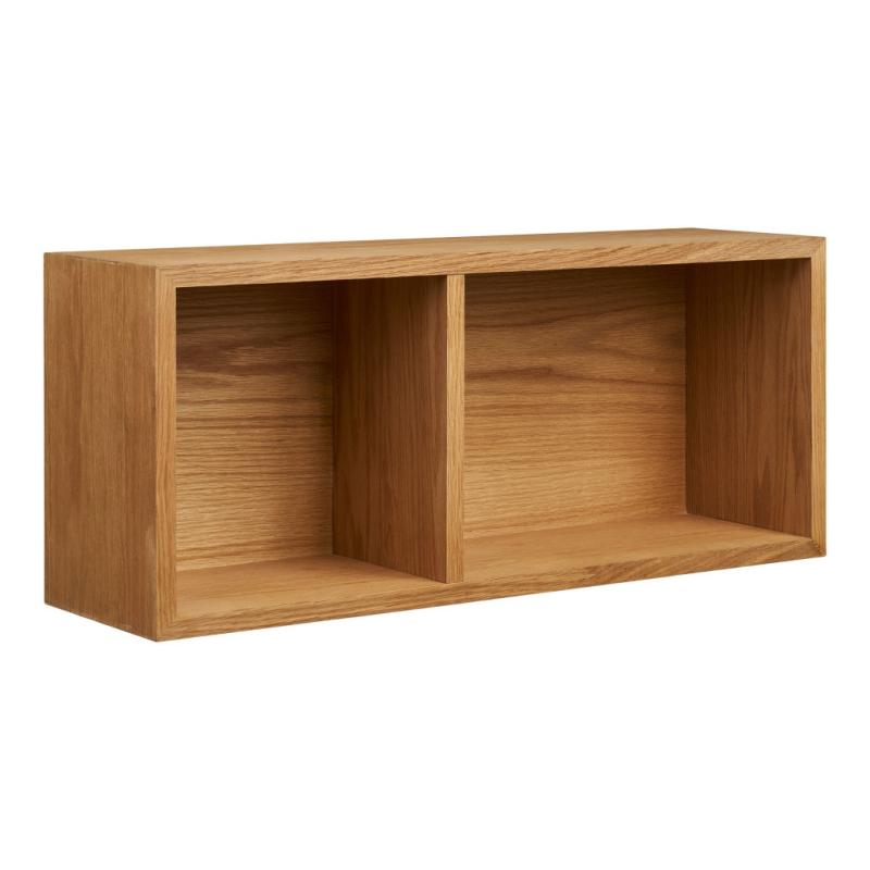 Oshawa fali polc tölgyfa furnér, natúr, 71x20x30 cm