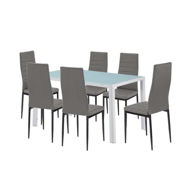 Mabel 6+1 étkező garnitúra szürke-szürke