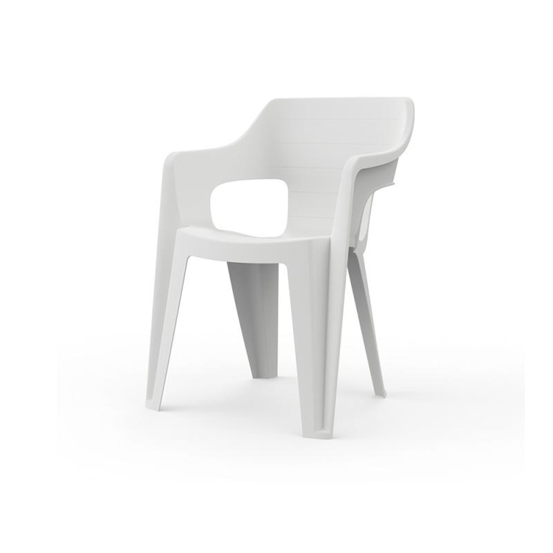 Bilboa Iowback műanyag kartámaszos kerti szék fehér