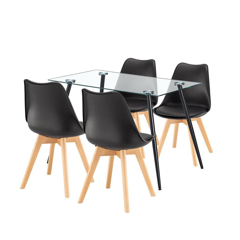 Milo 4+1 étkező garnitúra fekete