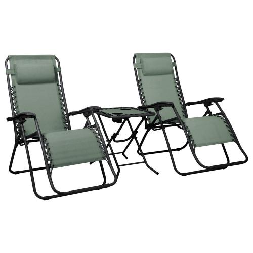 Delux 2x nyugágy és asztal szett zöld