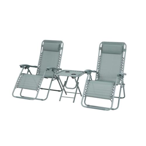 Delux 2x nyugágy és asztal szett zöld V2