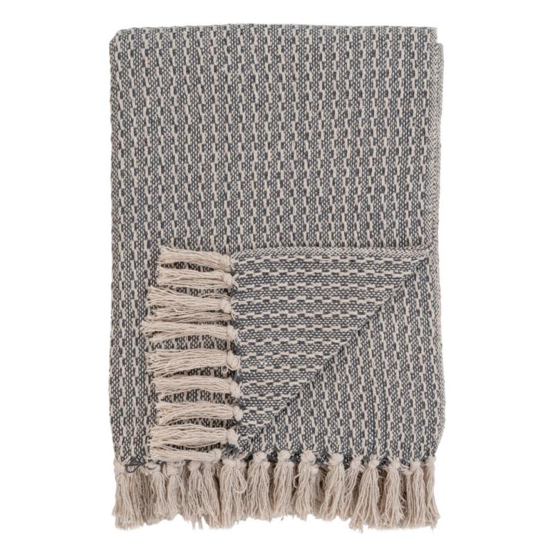 Cort takaró, pamut, sötétszürke-fehér, C mintával 130x160 cm