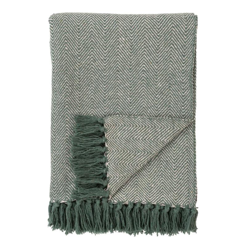 Cort takaró, pamut, zöld-fehér, A mintával 130x160 cm