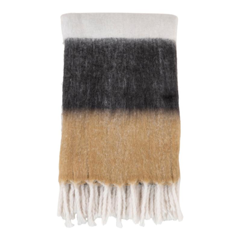 Sintra takaró, fekete-fehér-barna 170x130 cm