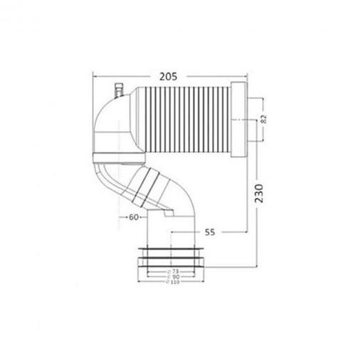 S-bekötő álló és monoblokkos WC-hez